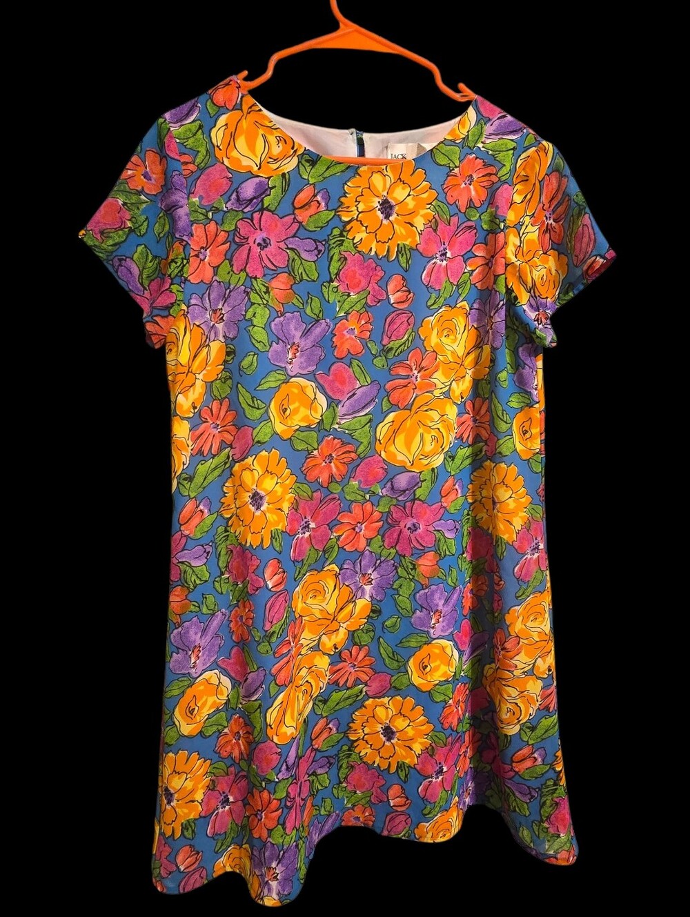 Vintage | Floral A-Line Mini Dress in Multicolor